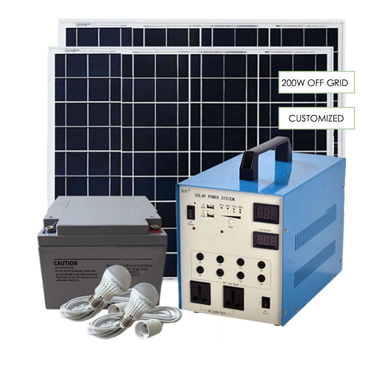  200W DC12V Système d'alimentation solaire pour les maisons