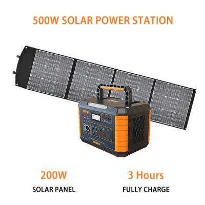 500W Portable Solar Generator Kit